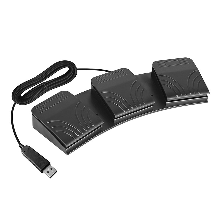 USB Programmable 3-Pedal Foot Switch，pedal de 3 teclas, interruptor de pie personalizado, teclado de computadora programable, mouse para control de videojuegos, oficina, partituras PACS HIS
