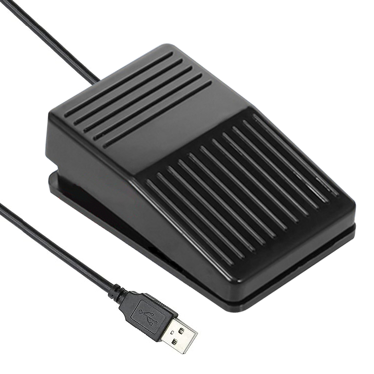 FS221 USB Foot Switch Singal Pedal，Pedal de pie USB, control de un solo interruptor, programa de ratón, tecla de acceso rápido y corte corto para juegos de PC con cable USB antiinterferencias